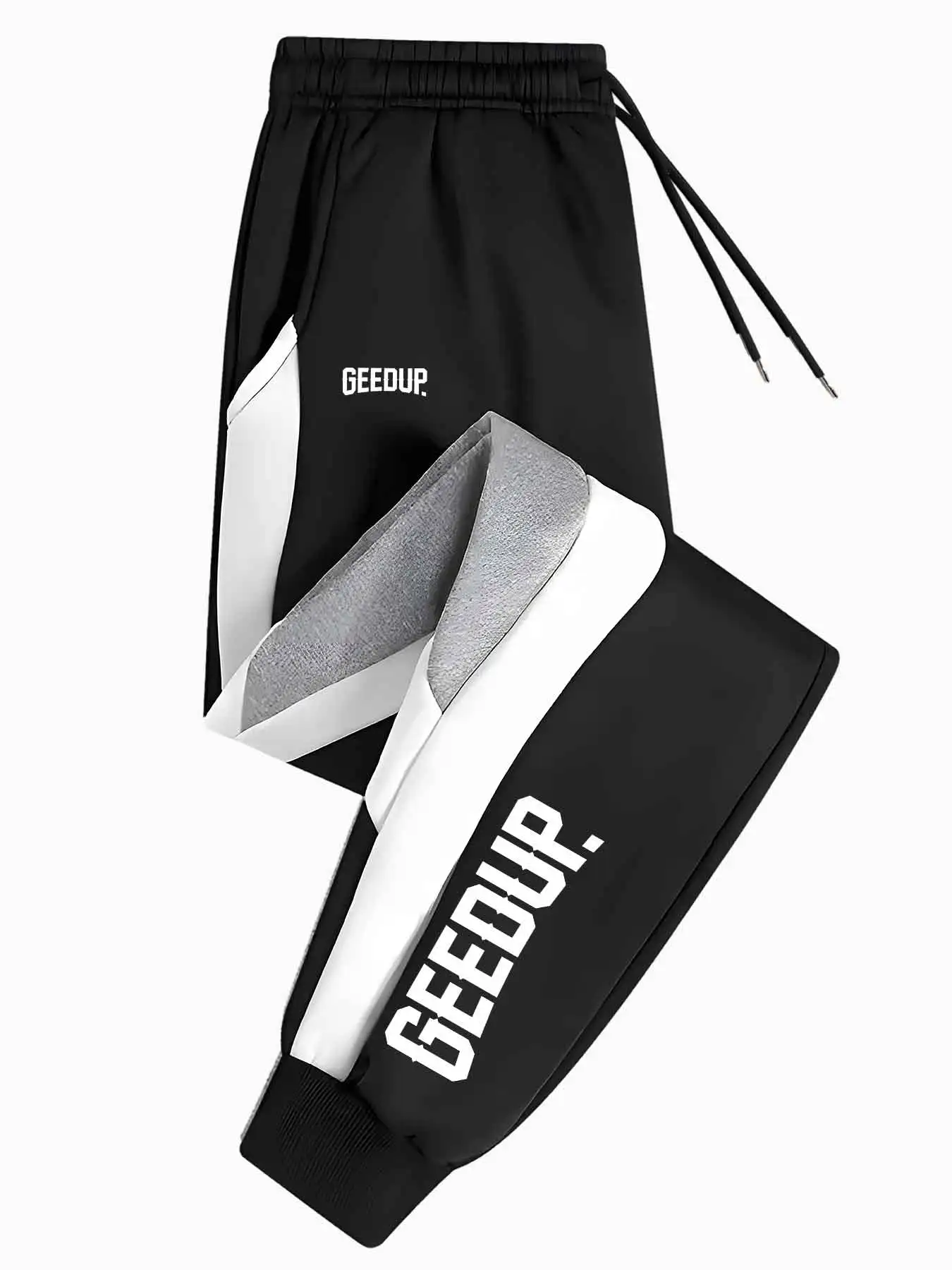 

Men'S Casual Color Block Joggers - Loose Fit, Elastic Waistband, Drawstring, Pockets, All-Season Comfort, Black & White Striped