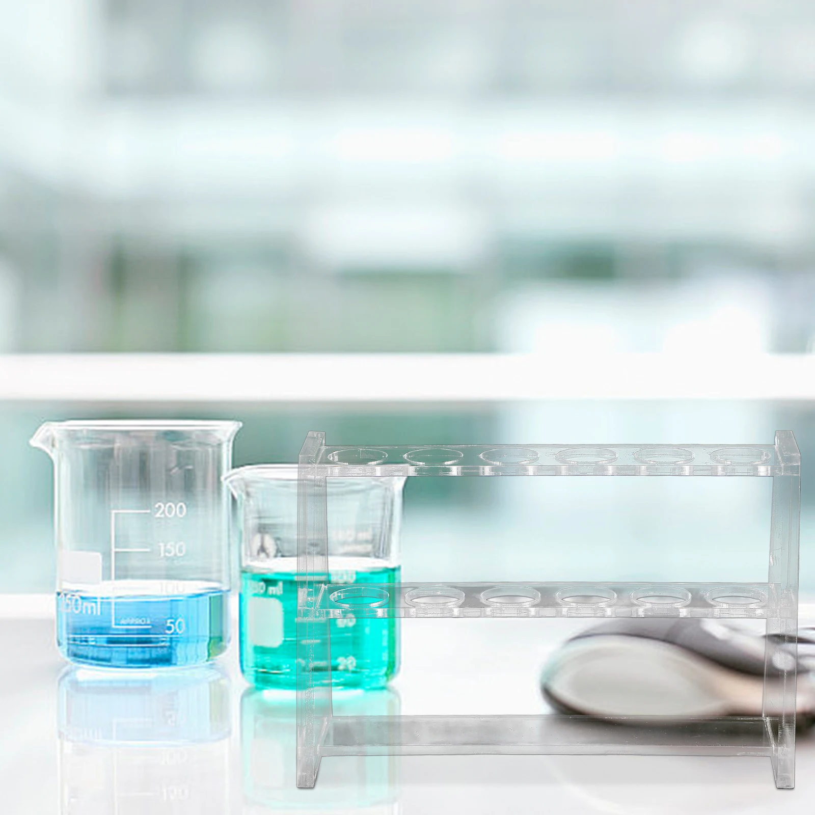 

Test Tube Rack Transparent Durable Acrylic Double Layer Stable Structure Sampling Tube Holder Laboratory Test Tubes Display