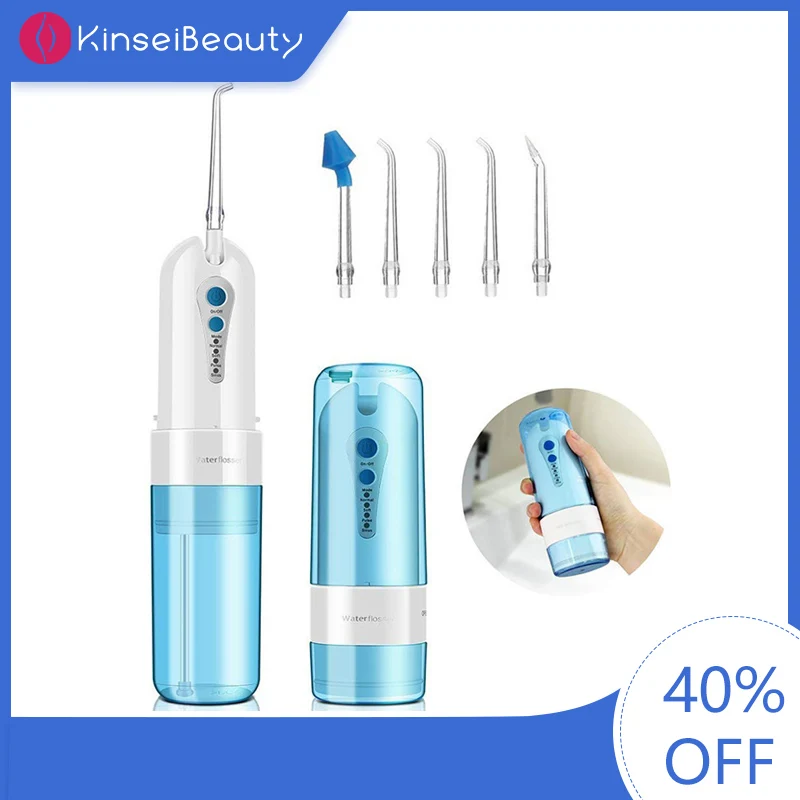 New Oral Dental Portable Water Flosser USB Rechargeable Water Flosser 5 Nozzles 4 Modes IPX7 Waterproof Teeth Cleaner