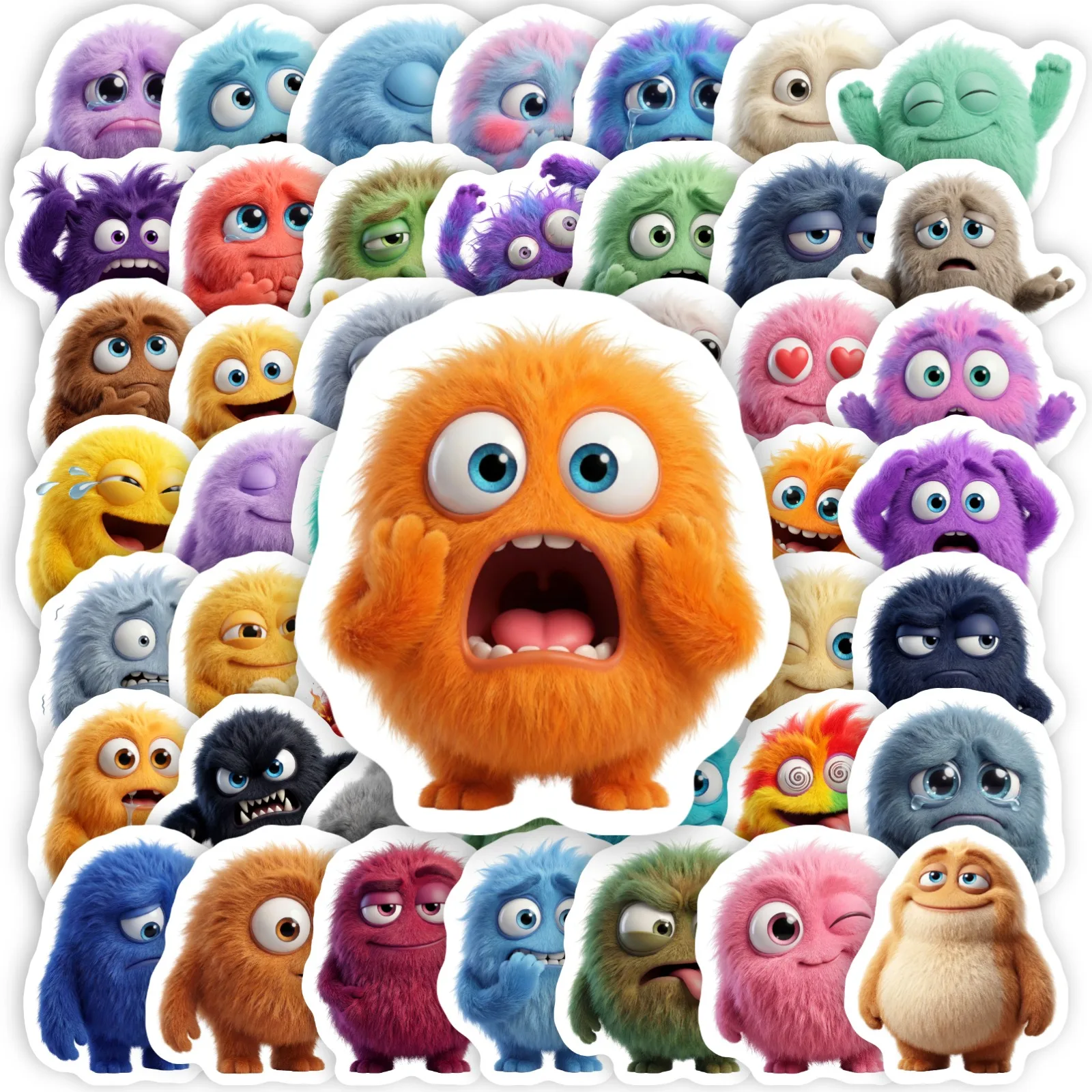 106Pcs Funny Stickers Big Eye Little Monster DIY Stickers Scrapbooking Phone Luggage Skateboard Vinyl Waterproof Decals