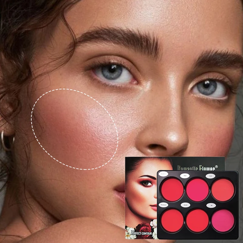 6 Colors Natural-toned Eye Shadow Palette Matte Blush Palette Lasting Natural Contouring Matte Suitable For Cheek Facial Makeup