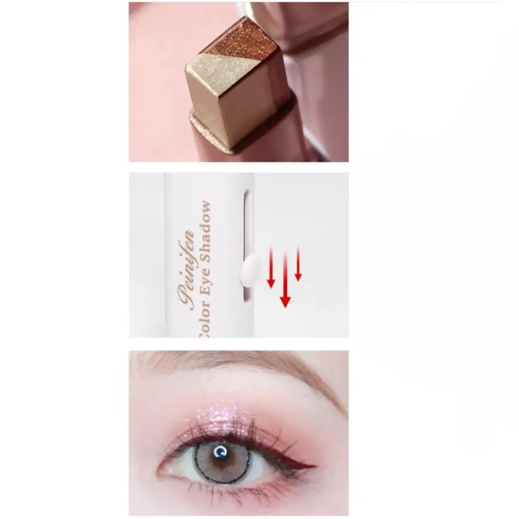 Pluma de sombra de ojos con gradiente resistente al agua, minipaleta de sombras en barra brillante de larga duración para un maquillaje rápido de ojos