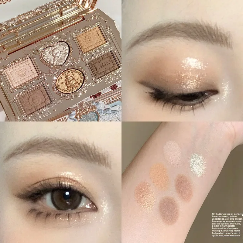 FlowerKnows Six-color eyeshadow disc matte pearlescent novice daily commute light makeup new color rendering daily miscellaneous