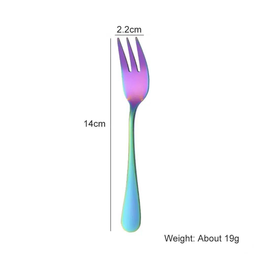 Pieces Gold Fruit Fork Stainless Steel Coffee Tea Fork Set Ice Cream Cake Dessert Mini Fork Afternoon Party Black Cutlery