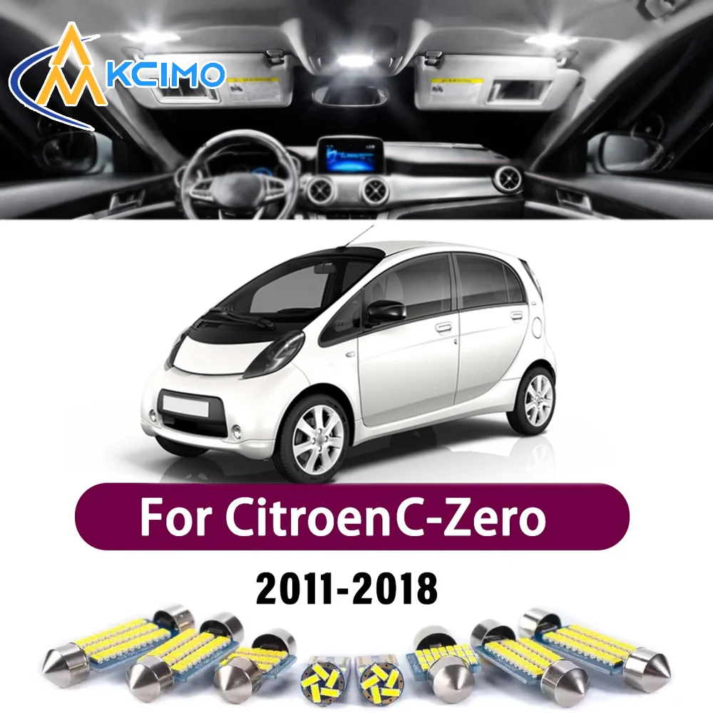 Kcimo Super Bright LED Interior Light Kit For Citroen C-Zero 2011-2018 Dome Map Lamp White Blue Car Accessories Canbus