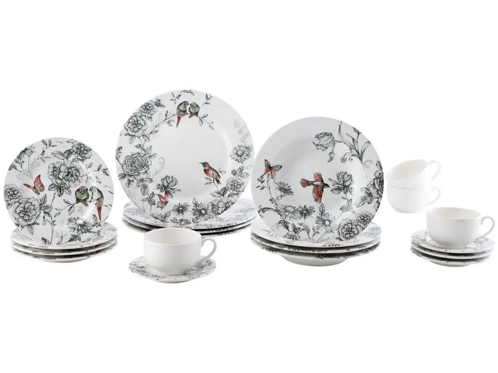 جهاز شاي دائري من السيراميك الكربوني ، جهاز فولير لتناول الطعام والشاي بالأبيض والأسود ، 20 * #1