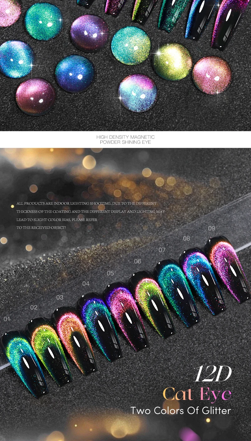 AS 15ML True Double Light Cat Magnetischer Gel-Nagellack 12D Sparkling Glitter Semi Permanent Soak Off Nail Art Lack Gel Need Black – Detail 4