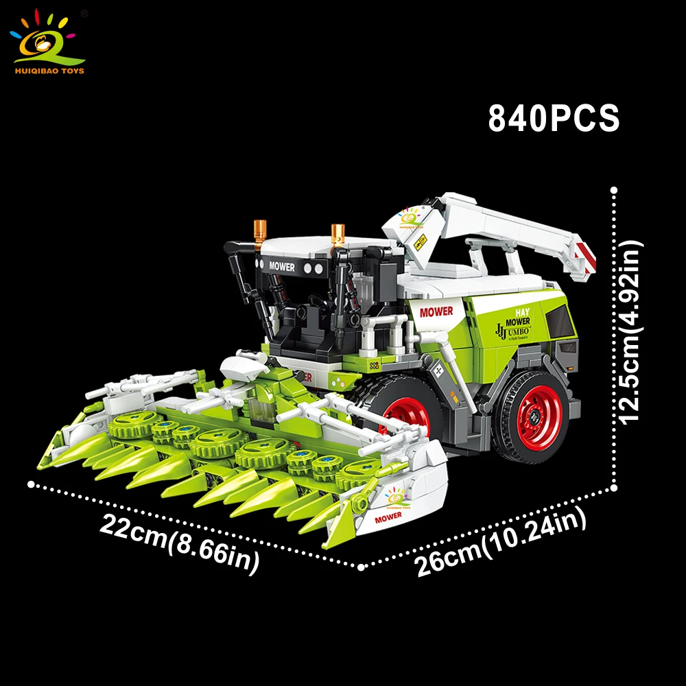 HUIQIBAO Farmer Lkw modell Baustein Traktor Grubber Harvester Fahrzeug MOC Auto Ziegel Stadt Bau Spielzeug Für Kinder