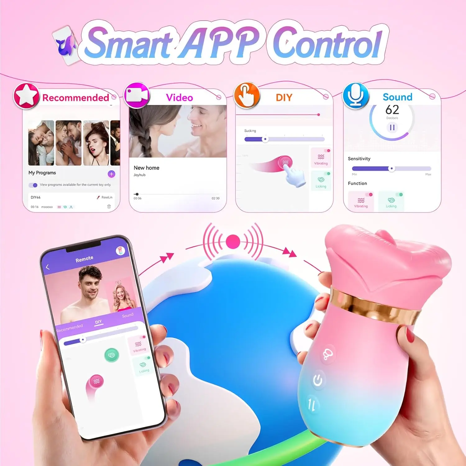 مص الهزاز اللسان لعق مصاصة الإناث عن طريق الفم البظر الحلمة محفز APP التحكم تهتز فراغ الجنس لعب للأزواج