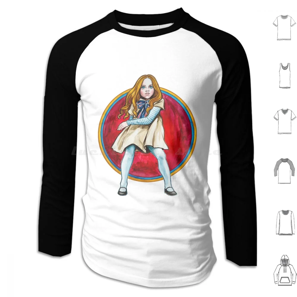 M3gan Sudaderas con capucha de baile Manga larga M3gan Megan Película de terror Muñeca espeluznante Danza