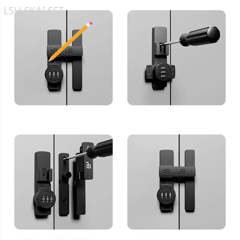 Boutique Zinc Alloy Combination Lock Sliding Barn Door 90/180 Degree Buckle Door and Window Latches Lock Furniture Hardware