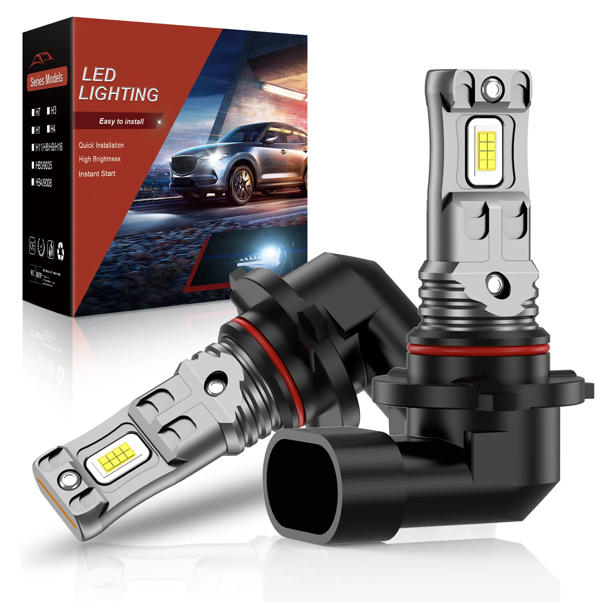 

Беспроводная мини-LED лампа HB3 H11 20000LM для автомобильных фар, турбо-LED 12V 6500K