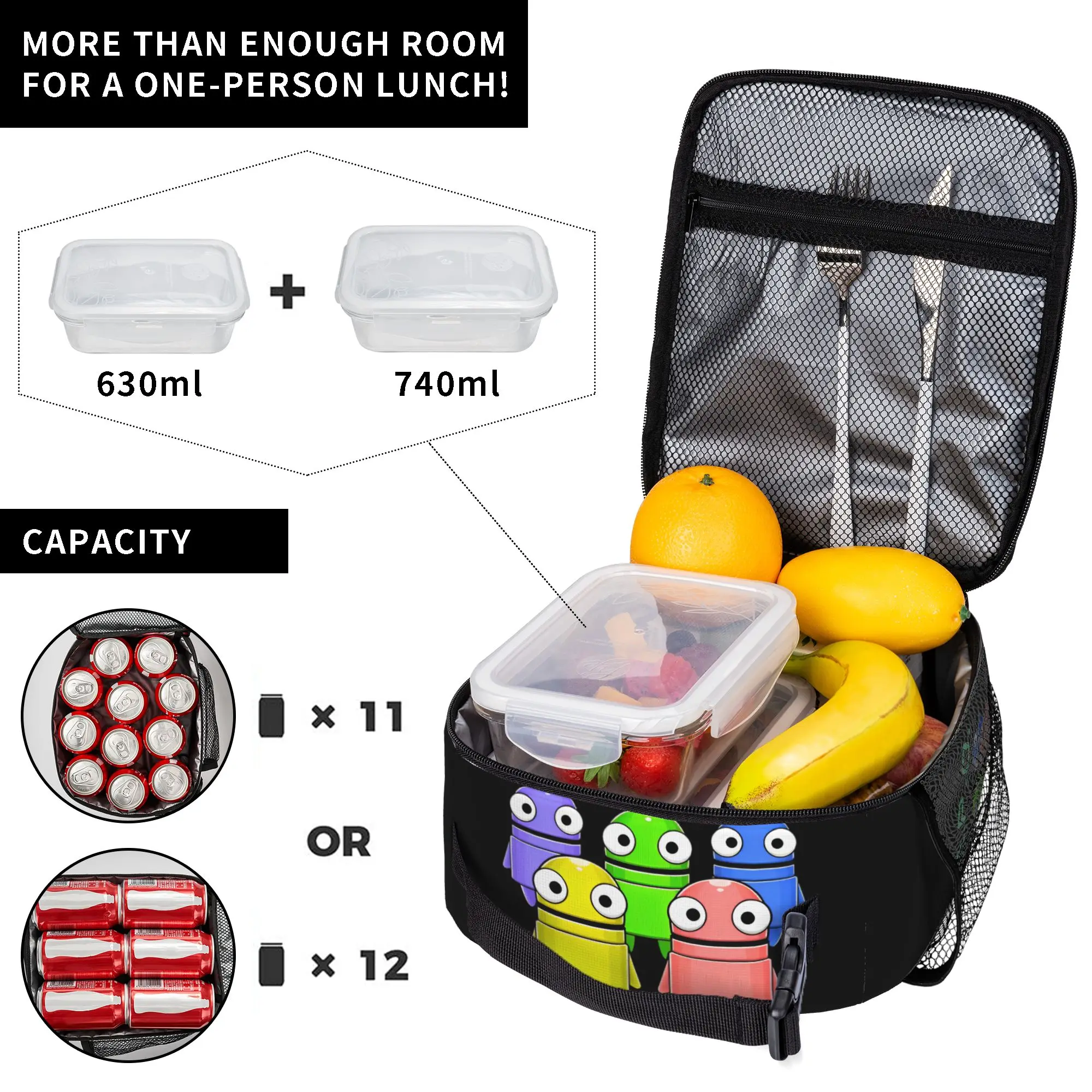 R.E.P.O. Funny Video Game Tote Insulated Lunch Bag Repo Portable Food Bags Reusable Thermal Cooler For Picnic Washable Bento Box
