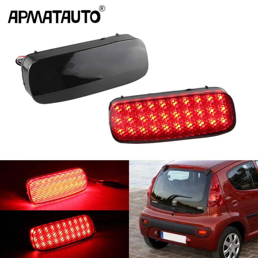 2X Czerwony odblaskowy tylny zderzak LED 6340E6,6340E7 Do Citroen C1 C5 Do Peugeot 107 206 607 Expert Do Fiat Scudo 2007-up