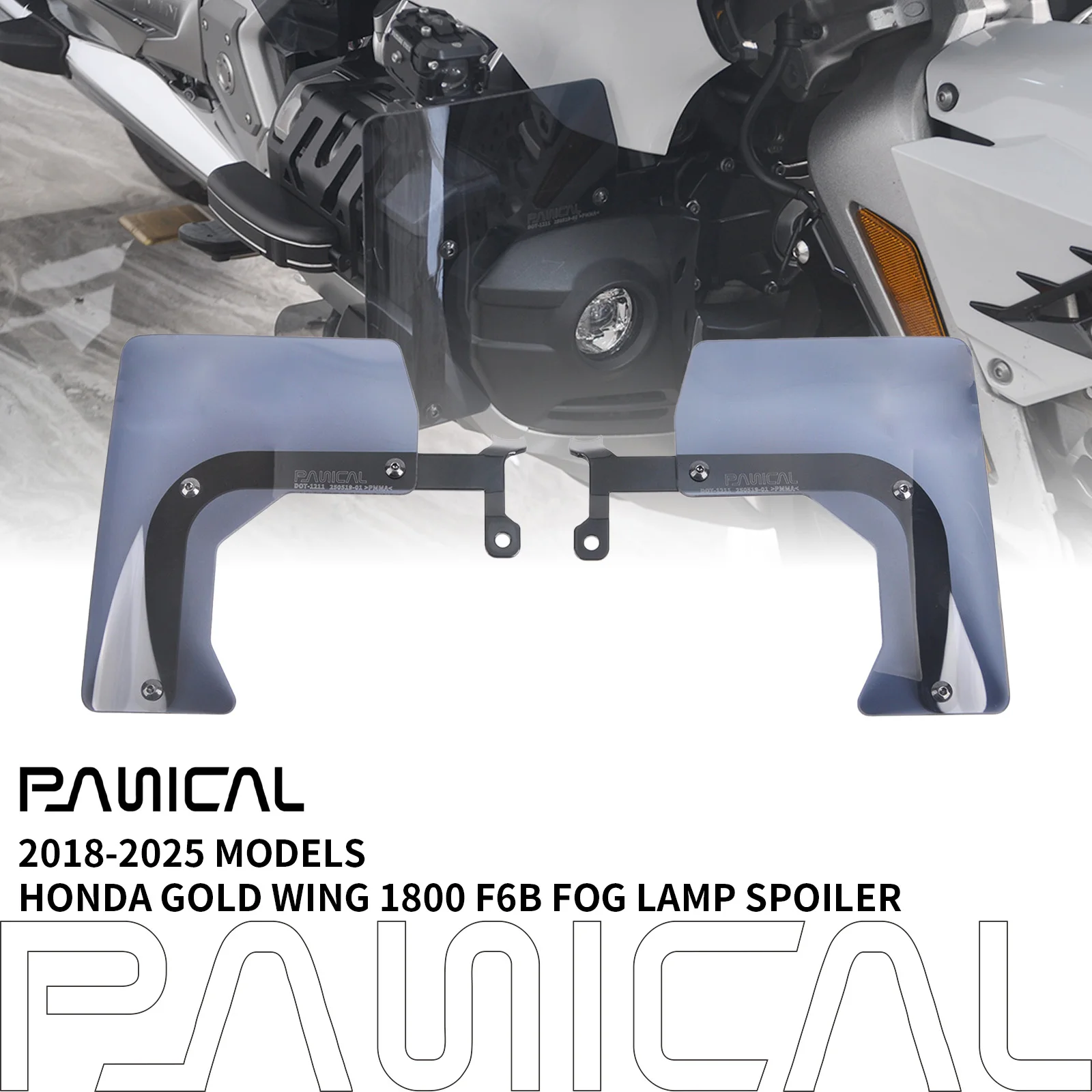 PANICAL Fog Light Air Fairing Air Deflector Spoiler PMMA&PC Windshield For Honda Gold Wing GL1800 DCT F6B 2018-2025 Motorcycle