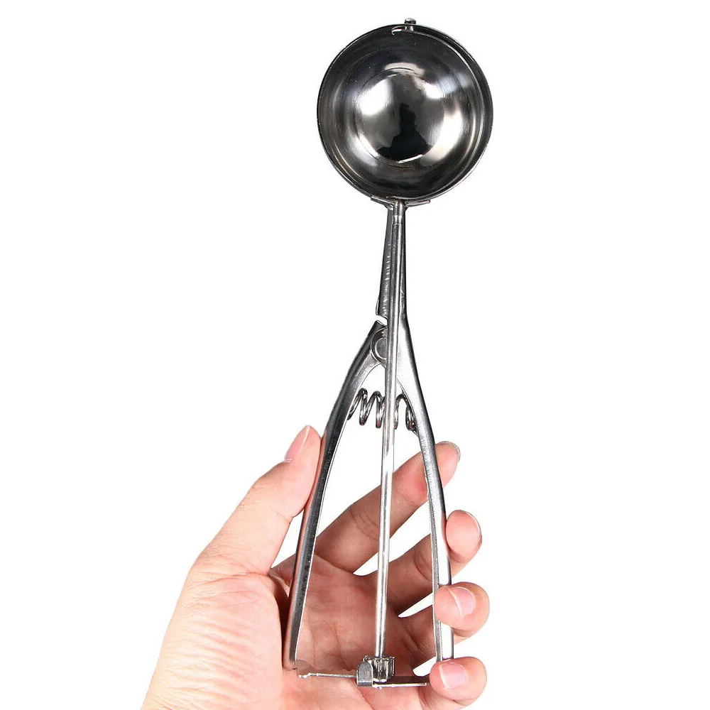 1pcs Ice Cream Scoop Stainless Steel Ice Cream Scoop Non Stick Spoon Ice Cream Ball Scooping Tool With Scraper