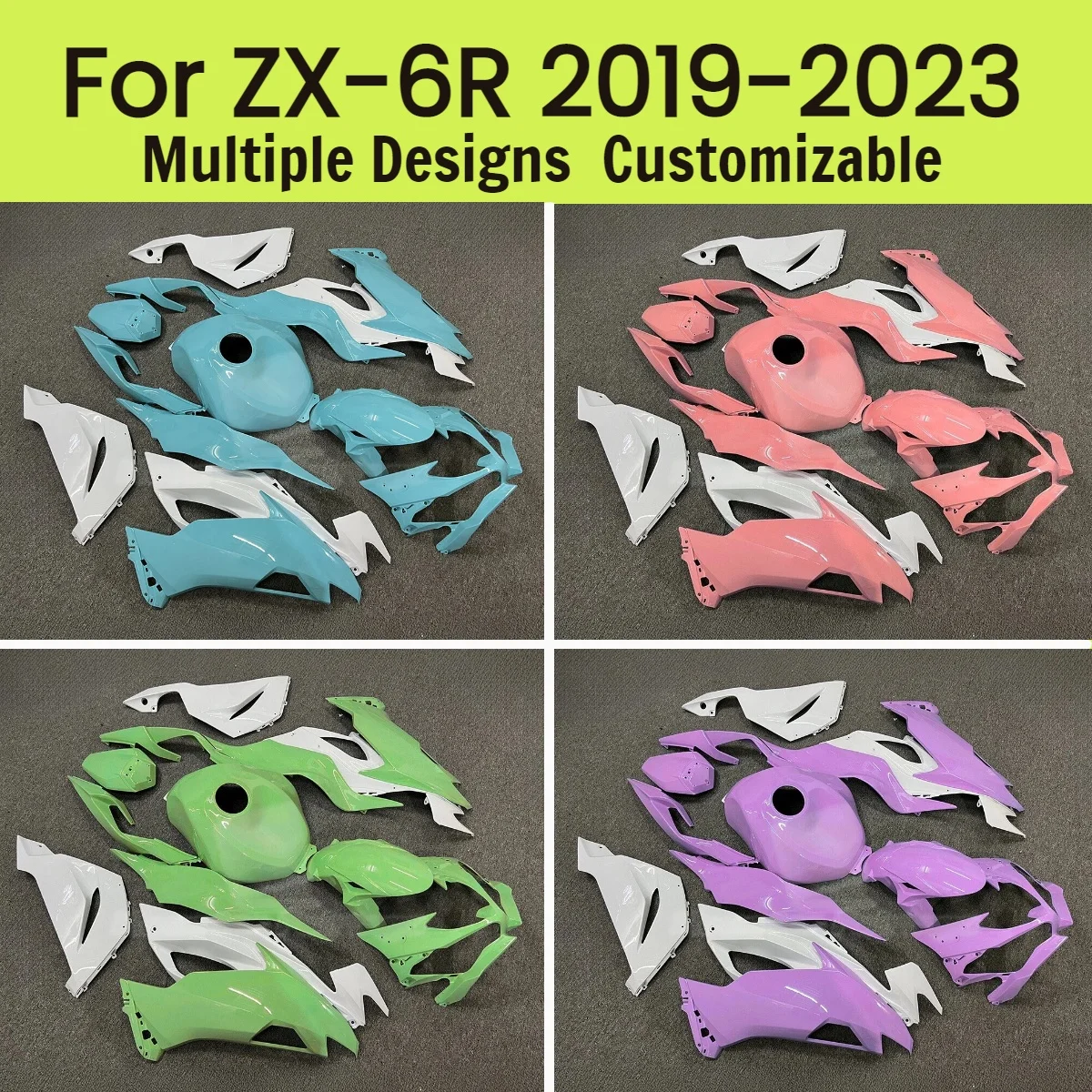 

Комплект обвесов для мотоцикла Kawasaki ZX6R 2019-2023 из ABS-пластика, полный комплект, неоригинальный