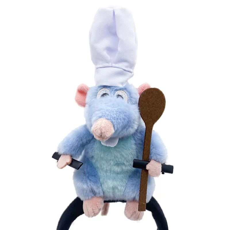 Ratatouille Hairpin Disney Series Headdress Remy Plush Toy Wide-brimmed Headband Decoration Creative Household girl gifts