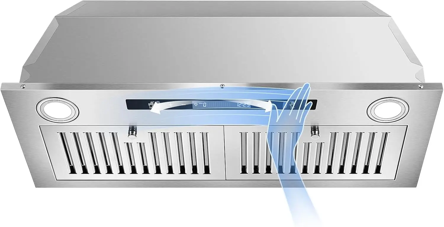 

Range Hood Insert 30 inch, Ducted/Ductless Range Hood with Gesture Sensing & Touch Control, Built-in Kitchen Hood 600CFM