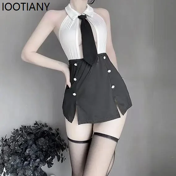 

Erotic Miss Stewardess Role Play Outfit Women's Office Secretary Uniform Sexy Teacher Costume Cosplay Lingerie With Socks 2025