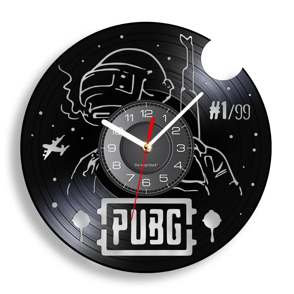 Battleground Video Game Vinyl Record Wall Clock For Playroom Shooting Game Home Decor Artwork Retro Music Album Longplay Clock