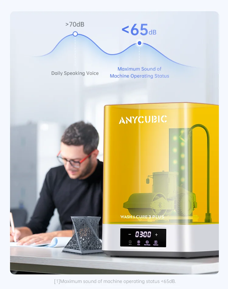 ANYCUBIC Wash & Cure 3 Plus Large Volume Curing Washing Machine For SLA LCD Resin 3D Printer Cleaning Size 228*128*250 mm