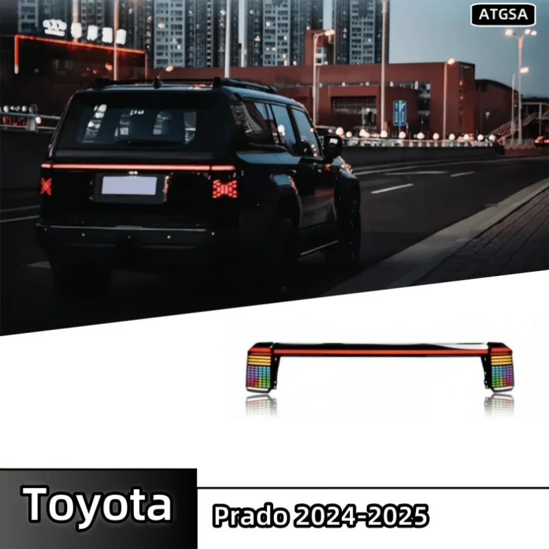 

Автомобильные задние фонари подходят для неразрушающей установки для Toyota Prado 2024-2025, новые модернизированные светодиодные задние фонари.