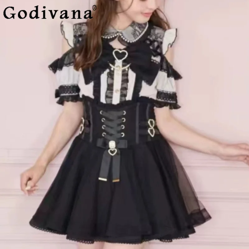 

Large Size Japanese New High Waist Lace Slim Fit Gauze A-Line Skirt Fashion High Waist Age Reduction Sweet Girl Versatile Skirts