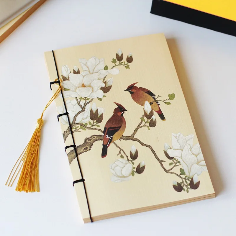 Chinese Style Vintage Famous Calligraphy Thread Bound Kraft Paper Forbidden City Cultural Imperial Edict Antique Notebook