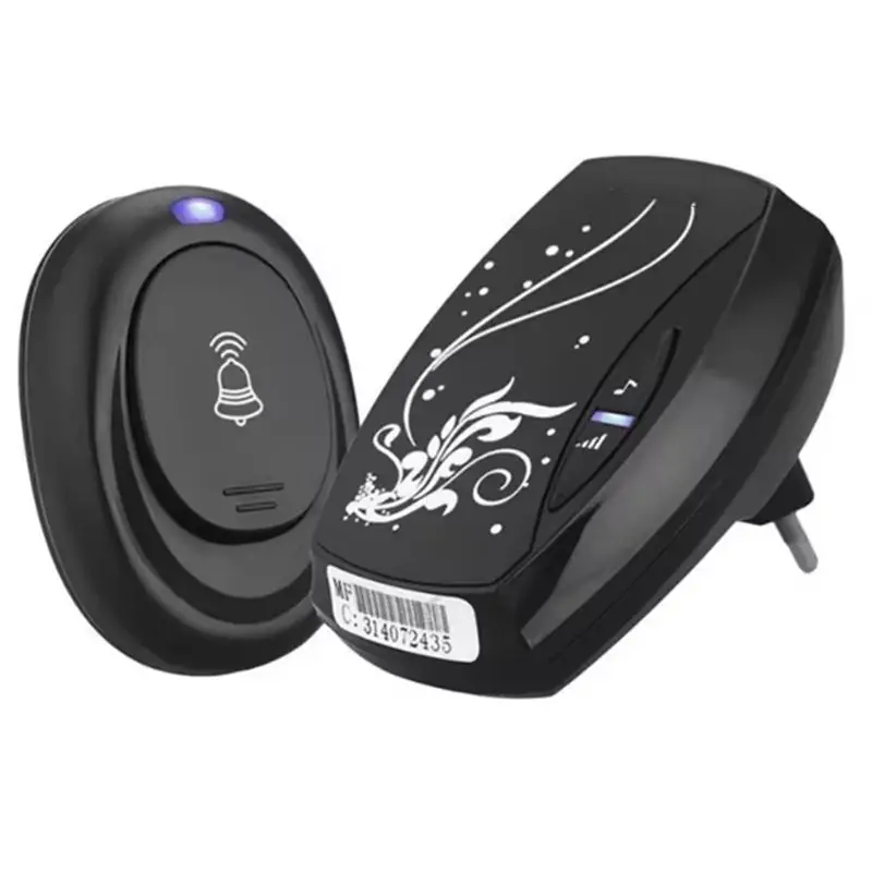 

Беспроводной дверной звонок ABGH с цифровым LED-дисплеем и пультом ДУ, радиус действия 100 м, черный, водонепроницаемый, с вилкой стандарта ЕС, для дома