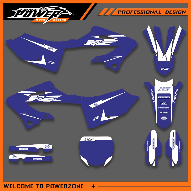 

Графика Powerzone для YAMAHA YZ125 250X22 2023 2024 YZ125 YZ250X, наклейки, наклейки для мотоцикла, индивидуальный дизайн 02