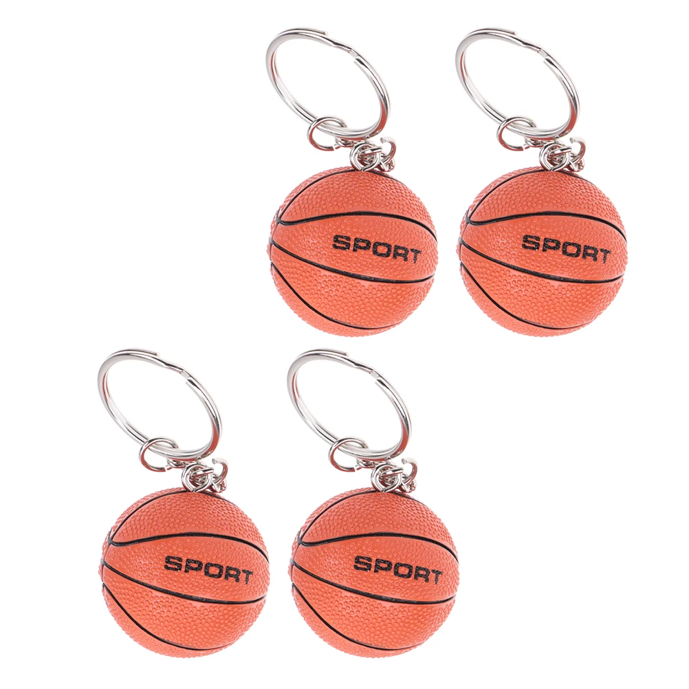 

2 Pcs Simulation Basketball Pendant Inspirational Keychain for Decorations Favors Alloy Birthday Party Child Mini