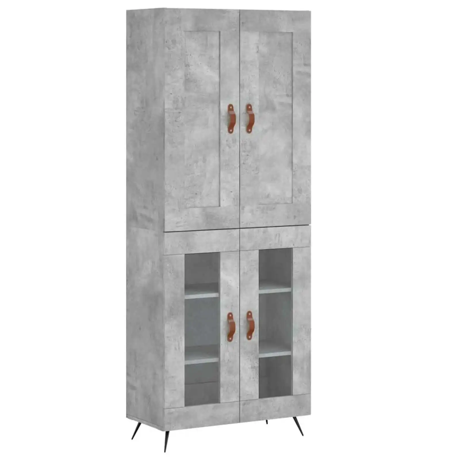 vidaXL Buffet haut Gris béton 69,5x34x180 cm Bois d'ingénierie