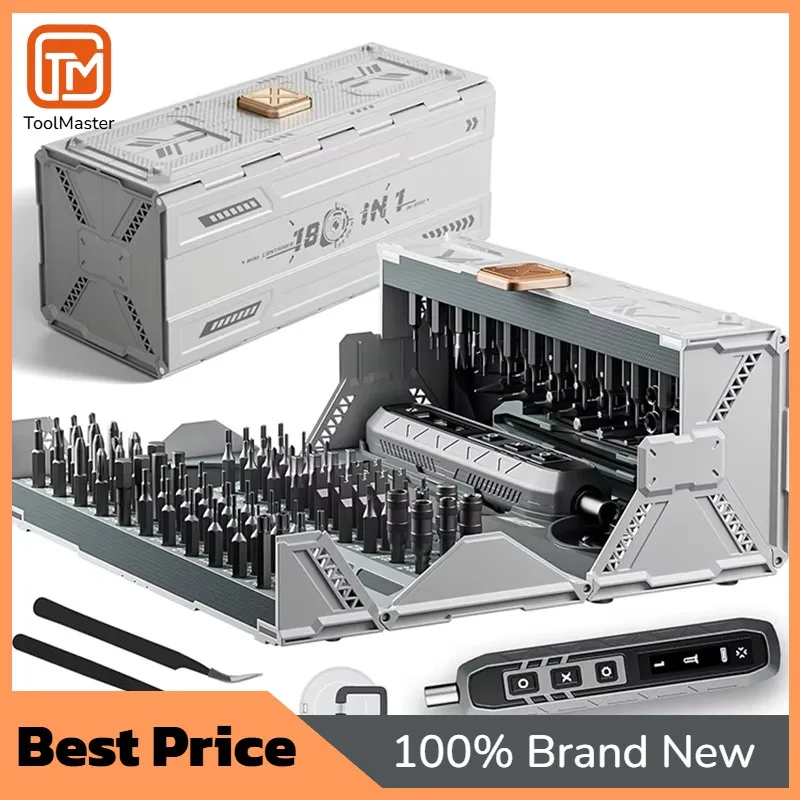 

【2026】180 In 1 Precision Electric Screwdriver Set 3 Torque Modes With 160 Magnetic Bits Cordless Repair Tool Kit For IPhone PC C