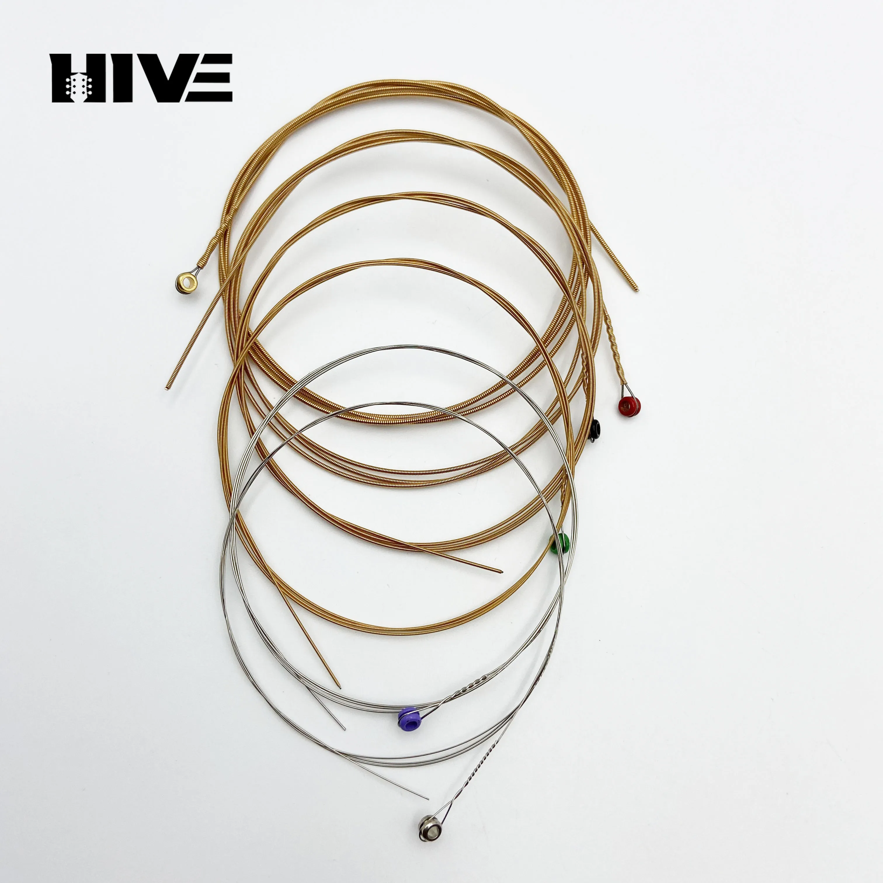6Pcs/set High-End Folk Acoustic Guitar String Headstock Hexagonal Steel Core Folk Steel Strings Folk Guitar String