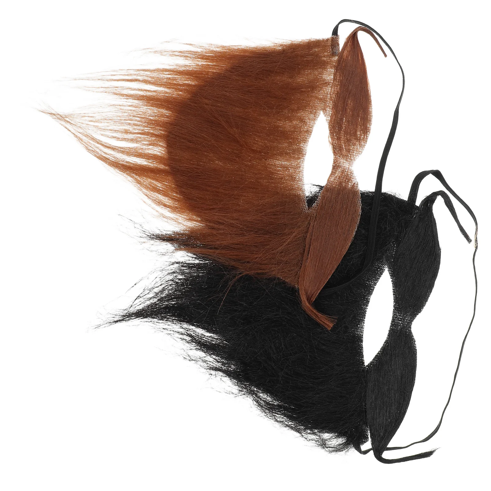 Ensemble de fausses moustaches et barbes, 2 pièces, facile à porter, élimine les fausses barbes pour hommes, déguisement de fête d'halloween, décorations de barbe