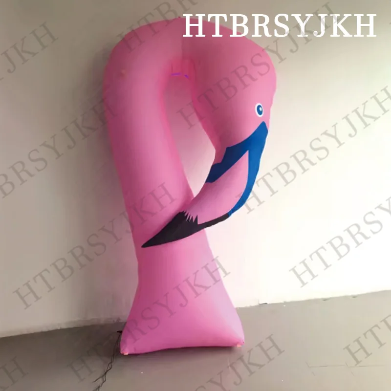 Inflatable flamingo head air model with white LED lights animal mascot club decorative advertising props
