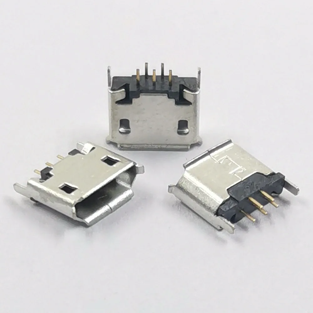 50 قطعة/الوحدة مايكرو 5P أنثى المقبس 180 درجة مايك 5pin USB جاك المقبس واجهة موصل ميناء العمودي DIP حافة حليقة