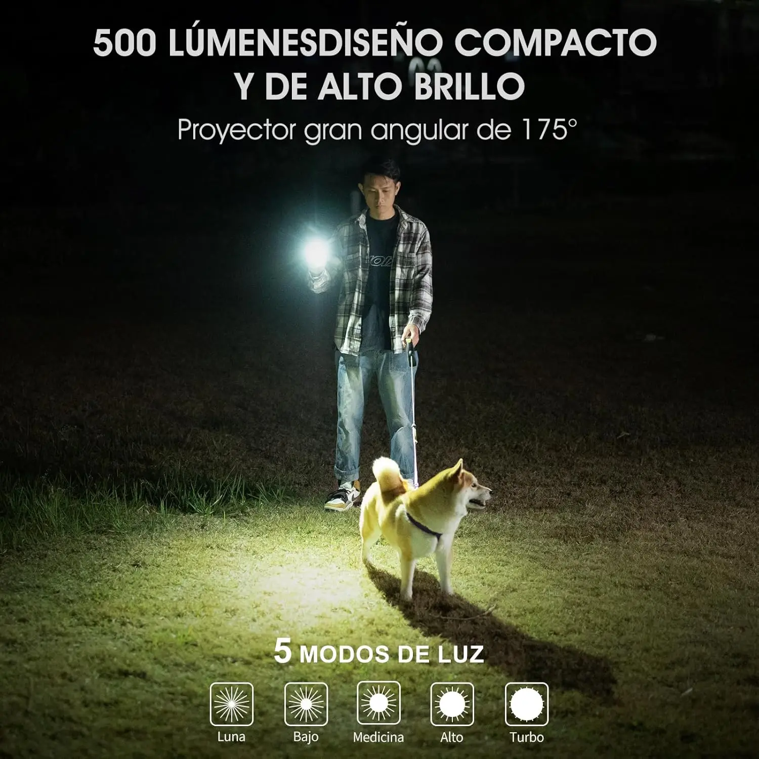 Minilinternas LED 500 lentera LED super brilantes, Linterna con Llavero EDC Alimentada por, 5 Modos Luce
