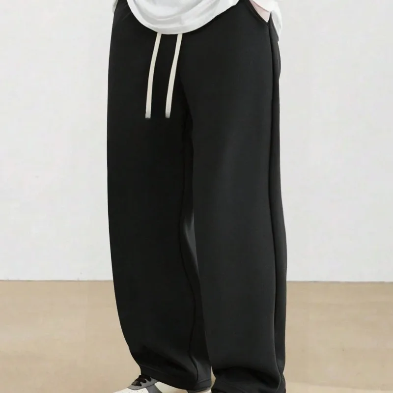 

Мужские трикотажные брюки прямого кроя, легкие и повседневные свободные хлопковые спортивные брюки, подходящие для всех сезонов, уличная одежда для мужчин.