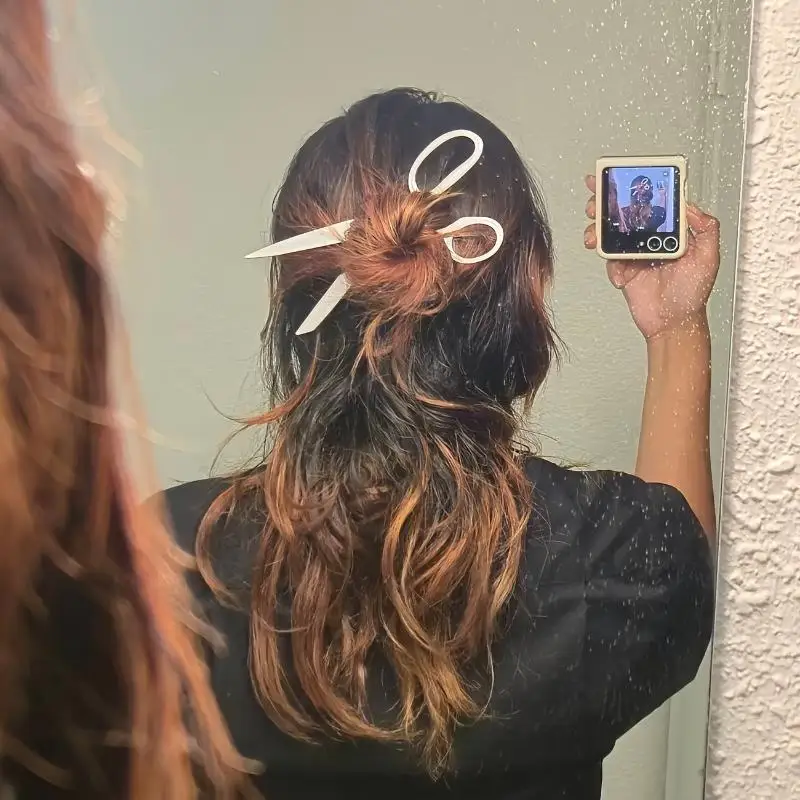 2 Stück Kreative Scherenförmige Haarstäbchen Rutschfester Halt Cooles Einzigartiges Design Für Tägliches Tragen Party Cosplay Haaraccessoires – Detail 8