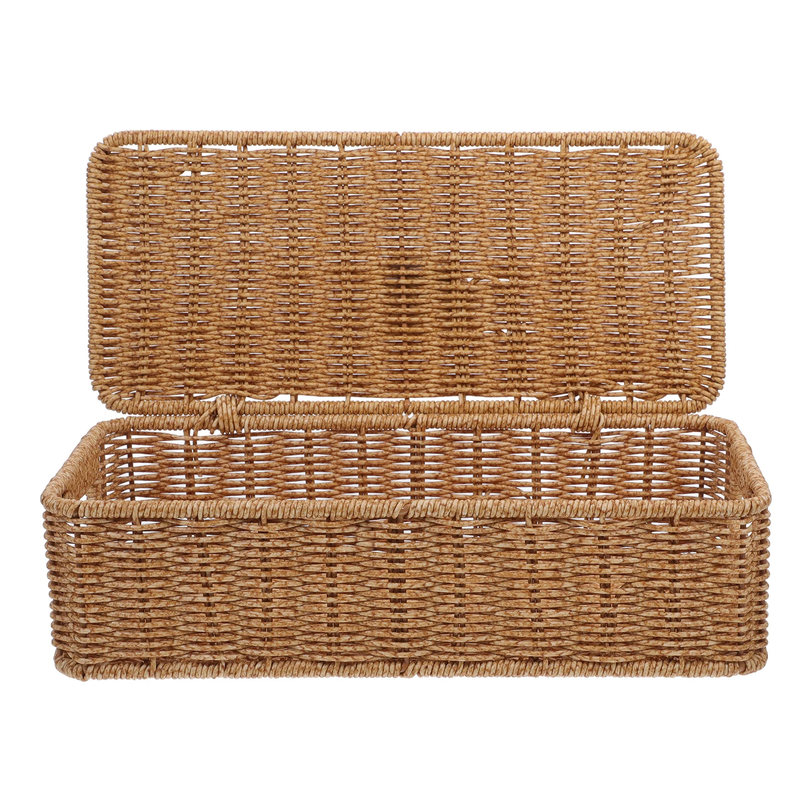 

Imitation Rattan Box Woven Basket Storage Bin Decorative Sundries Container Household Basket Box Multi Functional Practical