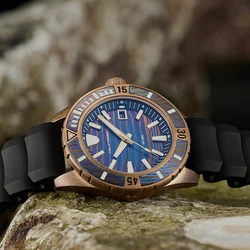 Aquatrident titanium bronze watch CUSN8 fully automatic mechanical watch 200M waterproof clockSwiss luminous retro watch for men