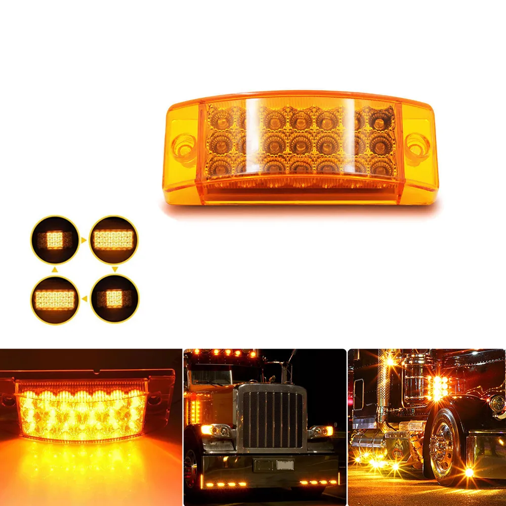 21LED Flowing Turn Signal Lamp Car Truck Marker Side Light Parking Warning Tail Lamps Red Amber LED lights Clearance Lamps