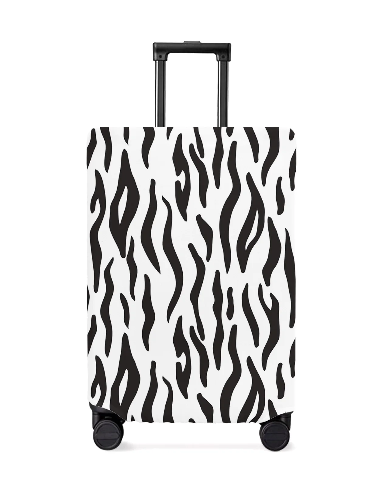 

Animal Skin Texture Zebra Black White Luggage Protective Cover Travel Accessories Suitcase Elastic Dust Case Protect Sleeve