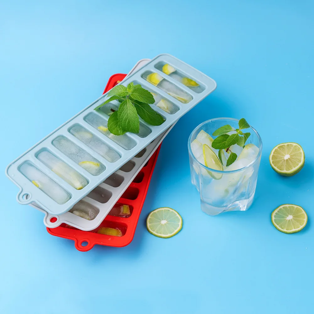 10 compartments long ice lattice mould baby supplement sausage homemade ice cube mould food grade silicone baking moulds