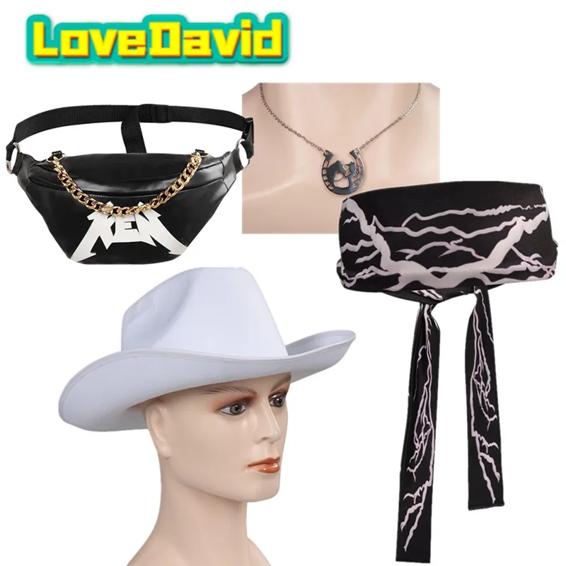 AliExpress Ken Cosplay Headband Necklace Waist Bag Adult Retro Fanny Pack Travel Hiking Cycling Party Messenger Bags Costume Accessories