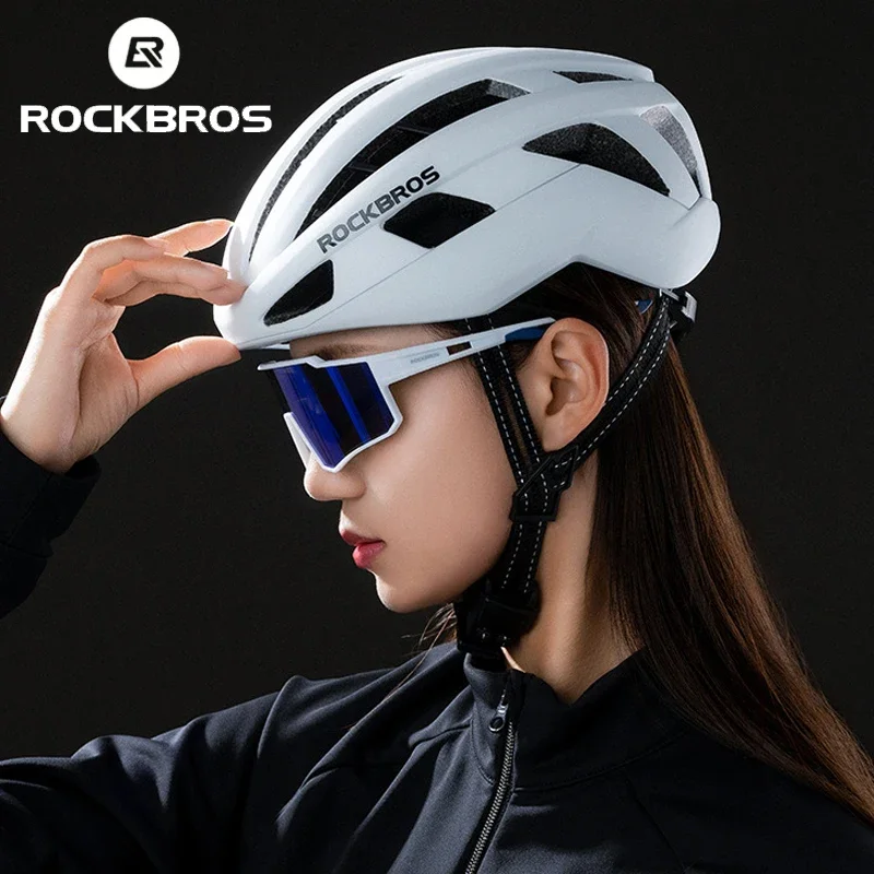 ROCKBROS Men's Cycling Helmet with Magnetic Buckle Professional Road Bicycle Helmet for Aerodynamics Safety Racing Bike Helmet