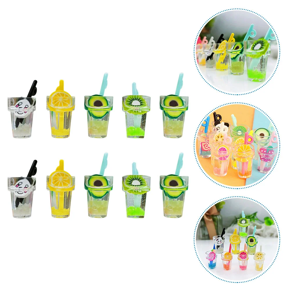 

6 Pcs Micro Landscape Ornament House Drinks Miniature Beverage Model Decor Kitchen Accessories Plastic Fake Food Beverages