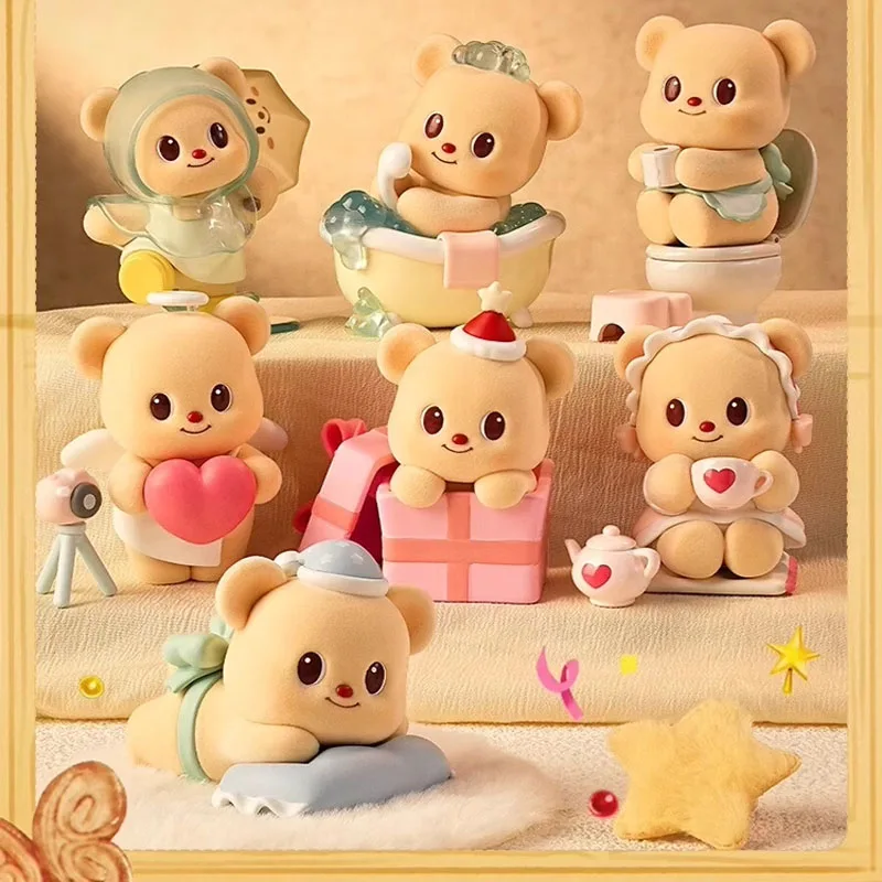 Cute Butter Bear Blind Box Leisure Time Series Figure Dolls Sweet Tea/Bubble Bath/Bed Time Kawaii Art Toy Figure Kids Child Gift